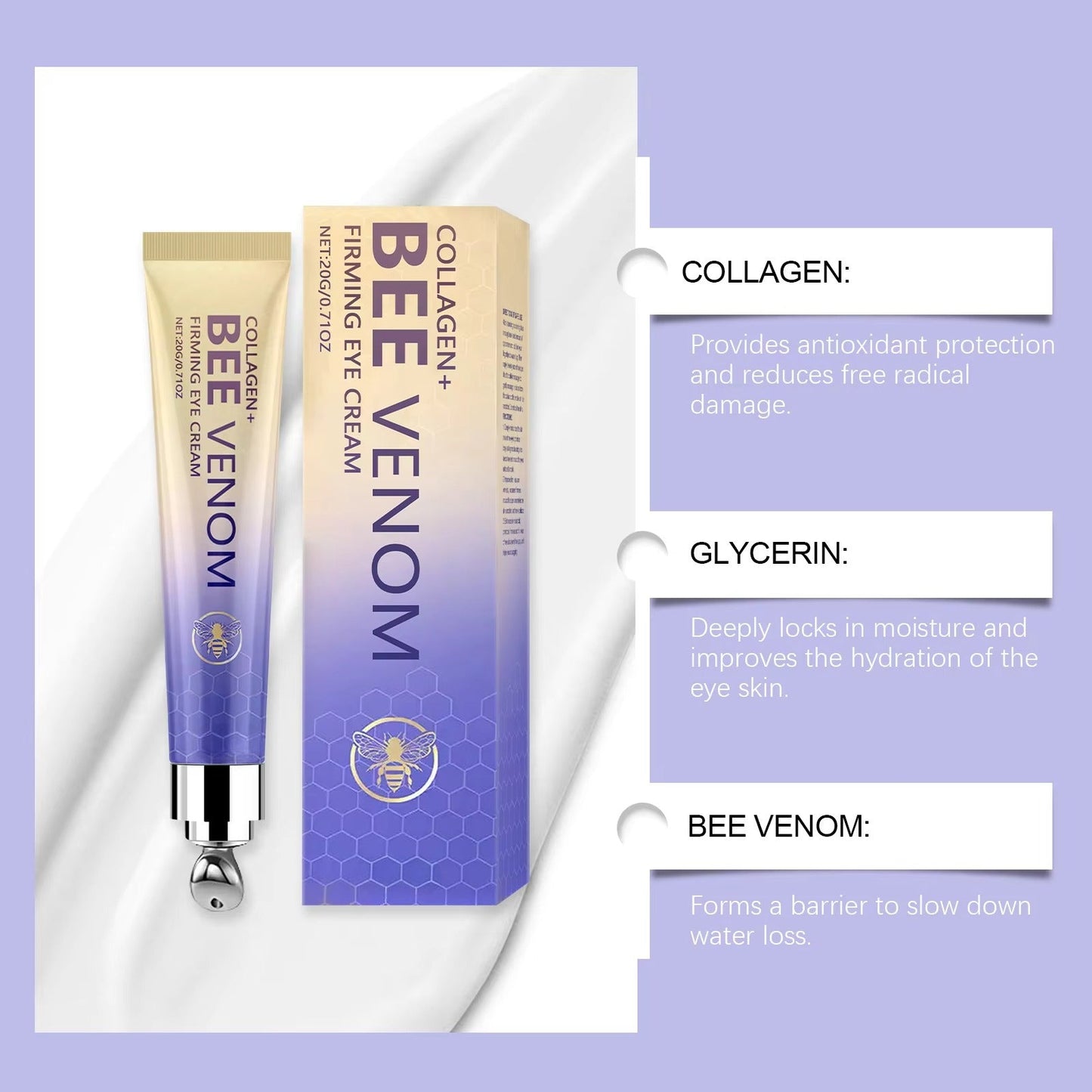 Bee Venom Eye Cream – Daily Moisturizing Treatment for Radiant, Firm, and Youthful Eyes