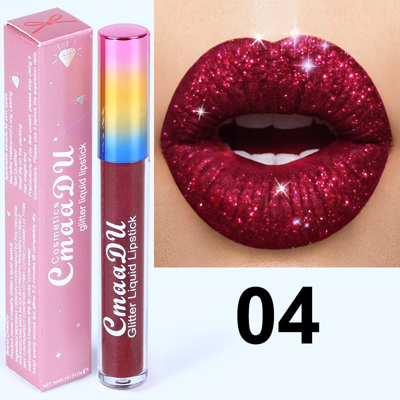 Cmaadu™ Diamond Shine Lip Gloss – Glitter Liquid Lipstick for Stunning Matte Lips