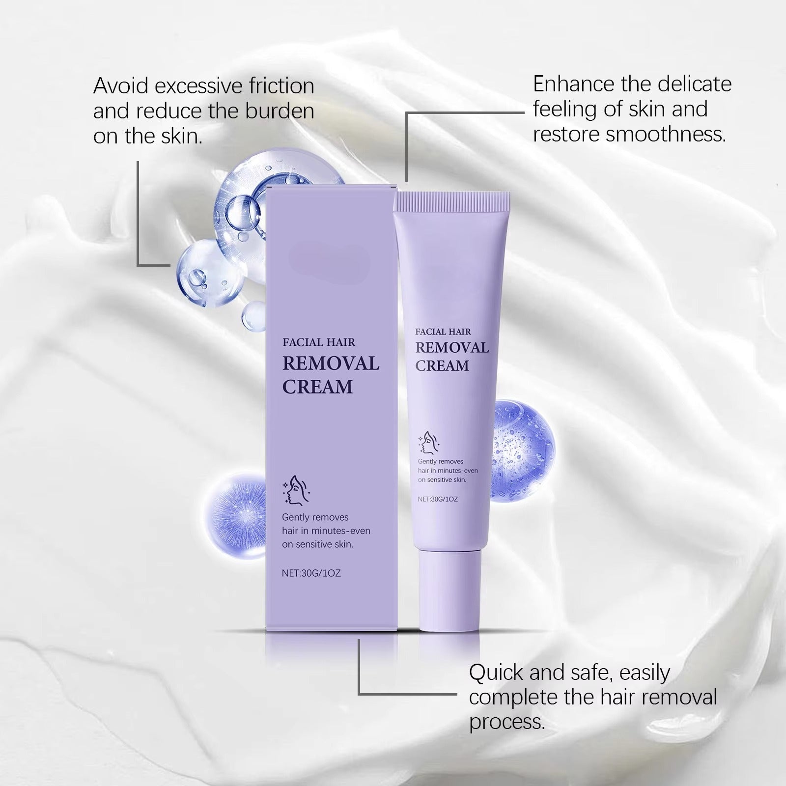 SmoothSilk Painless Hair Removal Cream – Fast, Gentle & Whitening Formula for Lip, Underarm & Sensitive Skin