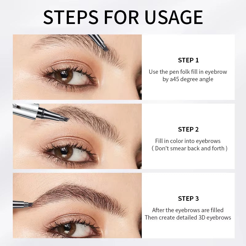 BrowSculpt 4D Microblading Eyebrow Pen – Waterproof, Long-Lasting Four-Claw Pencil for Natural, Hair-Like Strokes